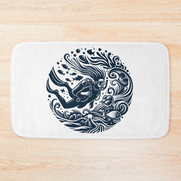 Item preview, Deep sea diving scuba diving in ocean designed and sold by vectorillus.