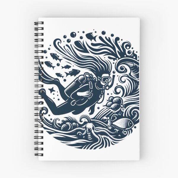Item preview, Deep sea diving scuba diving in ocean designed and sold by vectorillus.