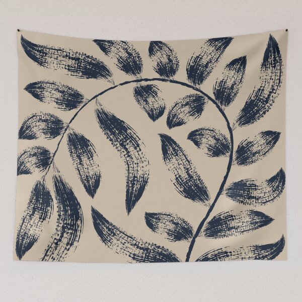 Item preview, Minimal Indigo Foliage Recycled Paper Art-Cali Boho by Bossy Cat Home designed and sold by BossyCatHome.