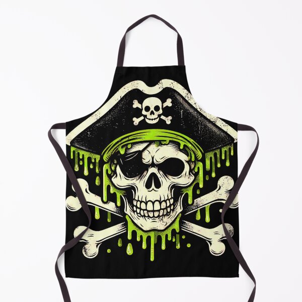 Artikelvorschau, Piratenschädel Jolly Roger Calico Jack Bones Grüner Schleim entworfen und verkauft von SpookshowDesign.