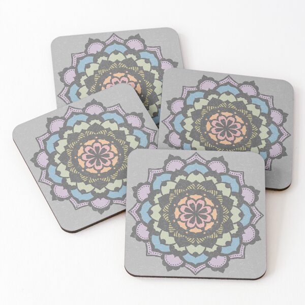 Item preview, Deva Mandala - Fog, Slate, Rose, Melon, Gold, Tea, Sky, Dust designed and sold by Irene Estelle.