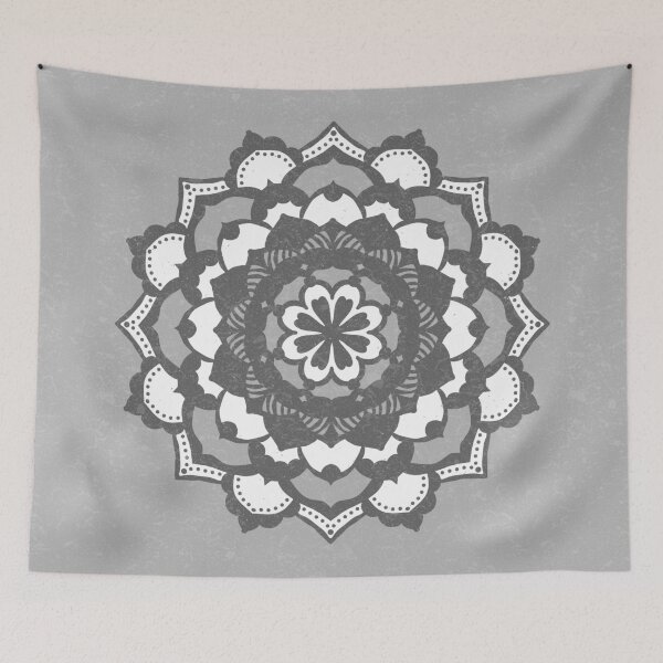 Item preview, Deva Mandala - Fog, Slate, Snow designed and sold by Irene Estelle.