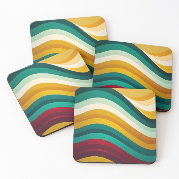 Item preview, Horizontal Fluid Wavy Pattern Emerald green, Mustard designed and sold by Prints and Lifestyle.