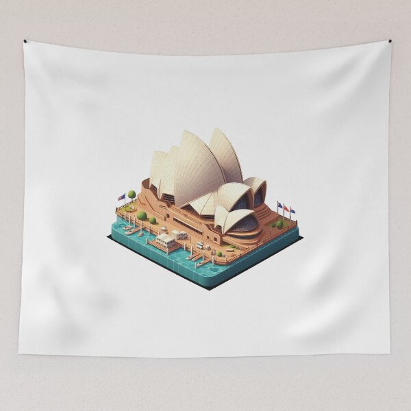 Item preview, Sydney Opera cute isometric 3d designed and sold by TinyTreeHugger.