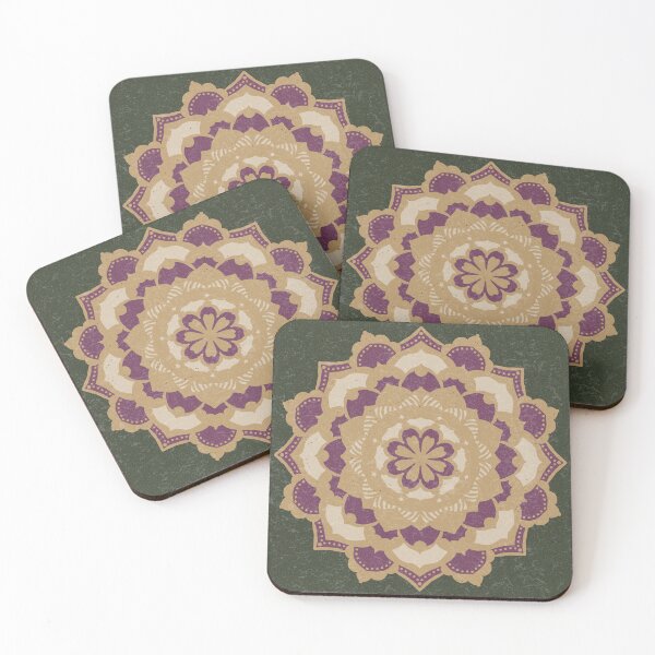 Item preview, Deva Mandala - Pine, Fawn, Beet, Dove designed and sold by Irene Estelle.