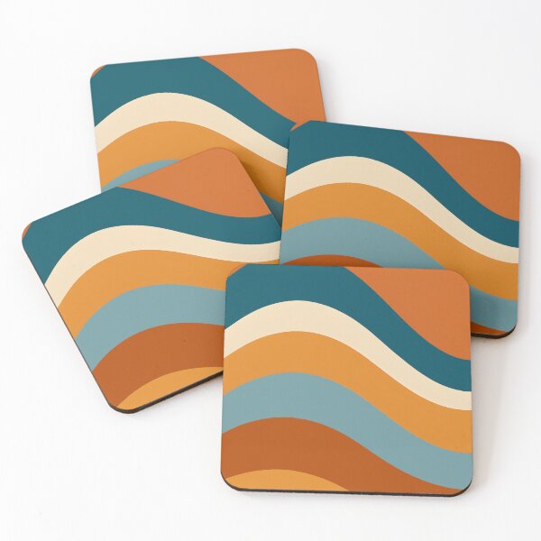 Item preview, Horizontal Fluid Wavy Pattern  Icy Blue, Orange designed and sold by Prints and Lifestyle.