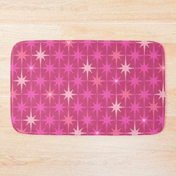 Item preview, Valentine Hearts and Stars Hot Pink Mid Century Modern Atomic Age Starburst Pattern designed and sold by kierkegaard.