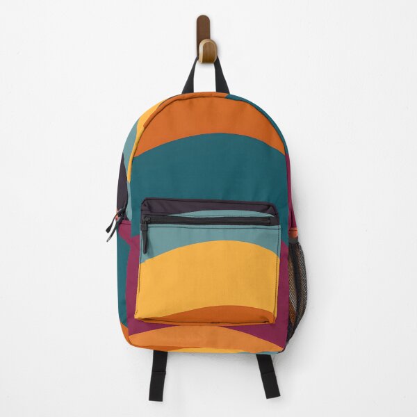Item preview, Horizontal Fluid Wavy Pattern Orange, Cyan designed and sold by Prints and Lifestyle.