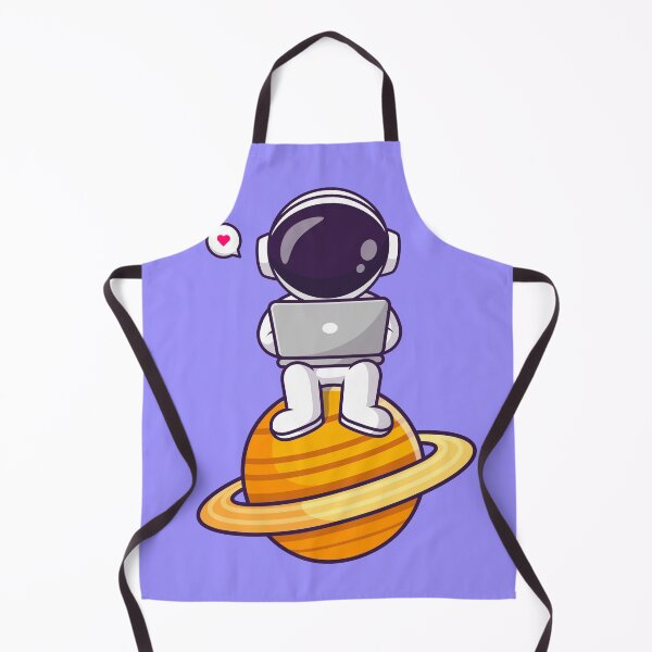 Item preview, Cosmic Productivity: Cute Astronaut with Laptop on Planet" designed and sold by hjian8219.