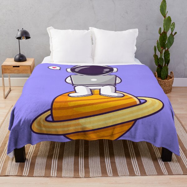 Item preview, Cosmic Productivity: Cute Astronaut with Laptop on Planet" designed and sold by hjian8219.