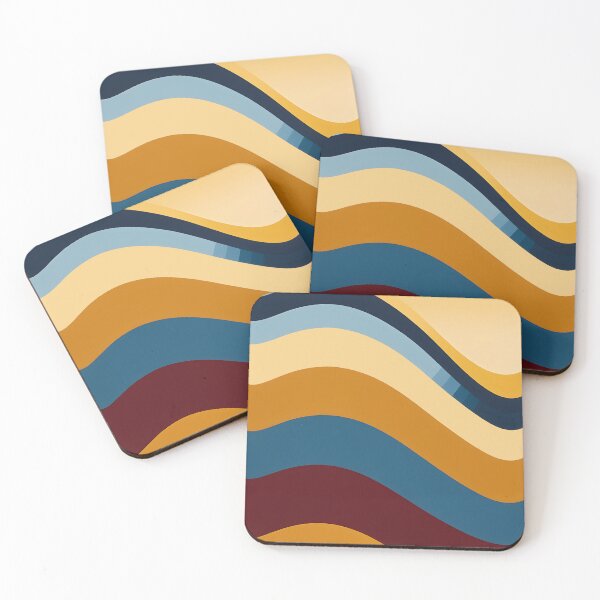 Item preview, Horizontal Fluid Wavy Pattern Yellow, Blue designed and sold by Prints and Lifestyle.