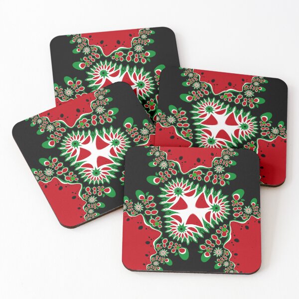 Item preview, Red Black + Green Abstract Fractal Process designed and sold by webgrrl.