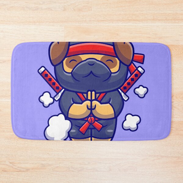 Item preview, Title: "Ninja Paws: Cute Pug Dog Vanishing Act" designed and sold by hjian8219.