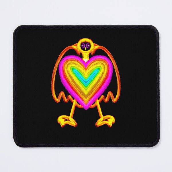 Item preview, A rainbow heart is in the middle of the bird's body designed and sold by Chattakan.