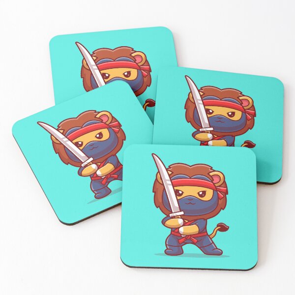 Item preview, Roaring Stealth: Cute Lion Ninja with Sword designed and sold by hjian8219.