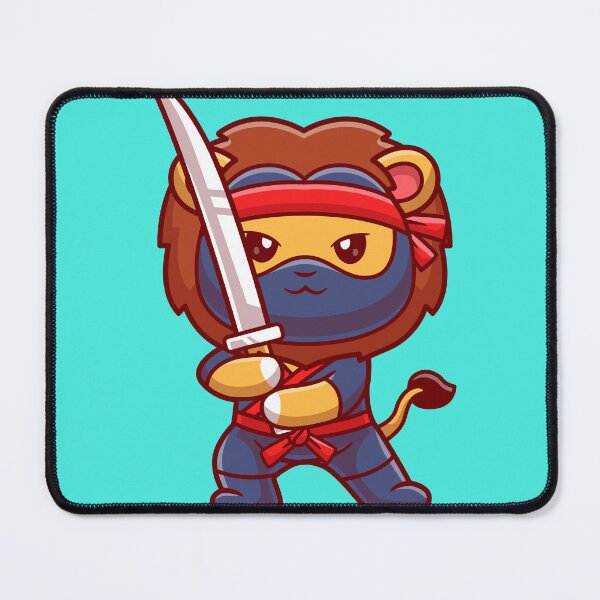 Item preview, Roaring Stealth: Cute Lion Ninja with Sword designed and sold by hjian8219.