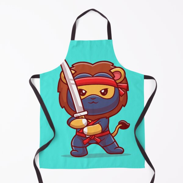 Item preview, Roaring Stealth: Cute Lion Ninja with Sword designed and sold by hjian8219.