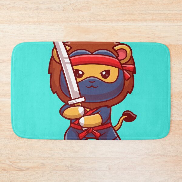 Item preview, Roaring Stealth: Cute Lion Ninja with Sword designed and sold by hjian8219.