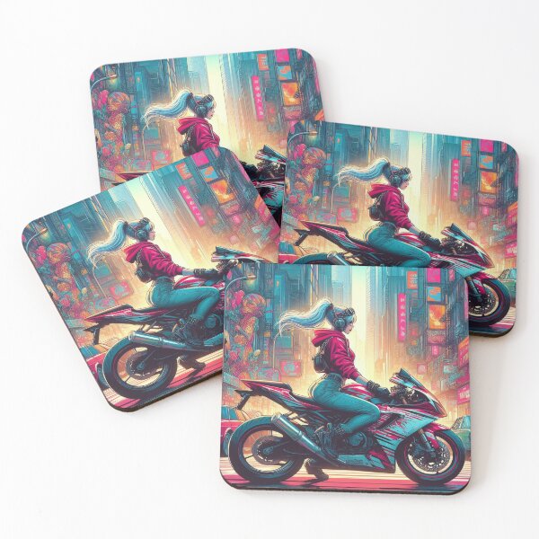 Item preview, Girl Riding a Superbike designed and sold by BoldandBiker.