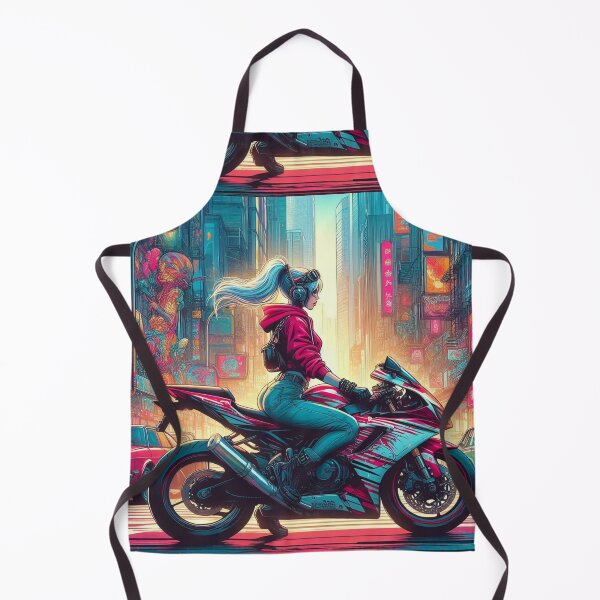 Item preview, Girl Riding a Superbike designed and sold by BoldandBiker.