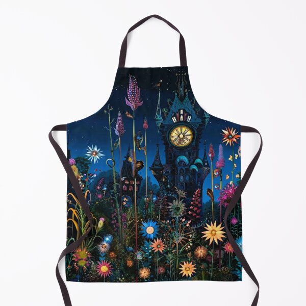 Item preview, Magical Tower Clock - Naive Art designed and sold by Vintage Hustle.