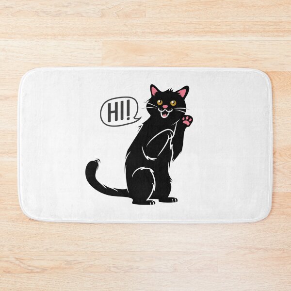 Item preview, Black Cat Say Hi designed and sold by ratchawoot.