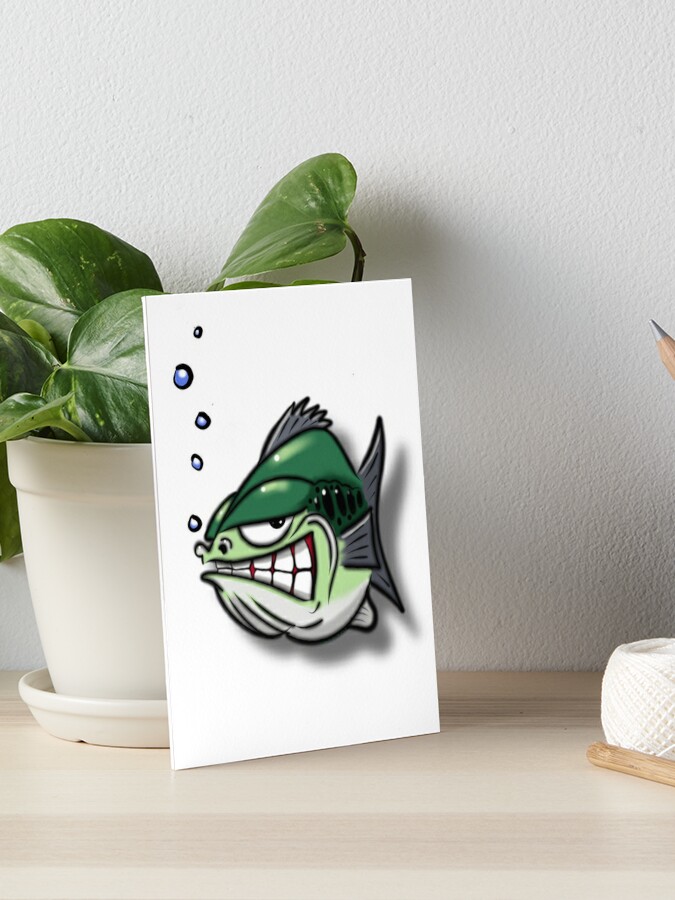 Largemouth Bass Cartoon Art Board Print for Sale by OldDawg