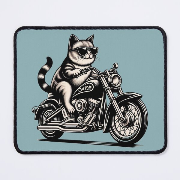 Item preview, Cool Cat Driving A Big Bike, Pet Lover and Motorcycle Rider Cat designed and sold by SnuggleSafari.
