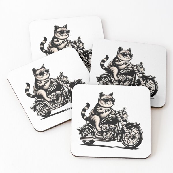 Item preview, Cool Cat Driving A Big Bike, Pet Lover and Motorcycle Rider Cat designed and sold by SnuggleSafari.