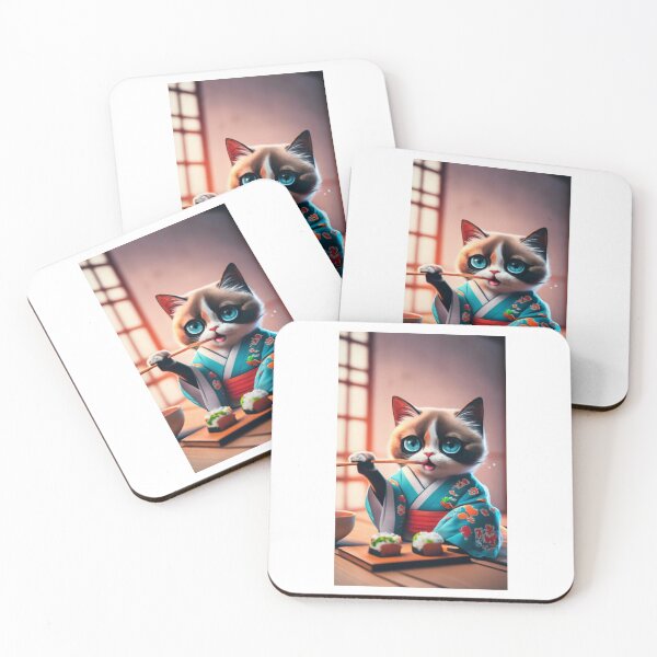 Item preview, biocolor cat eat sushi v31 designed and sold by FenwickDesign99.