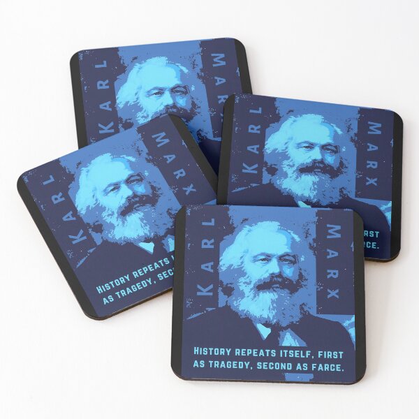 Item preview, Karl Marx portrait and quote: History repeats itself, first as tragedy, second as farce. designed and sold by artbleed.