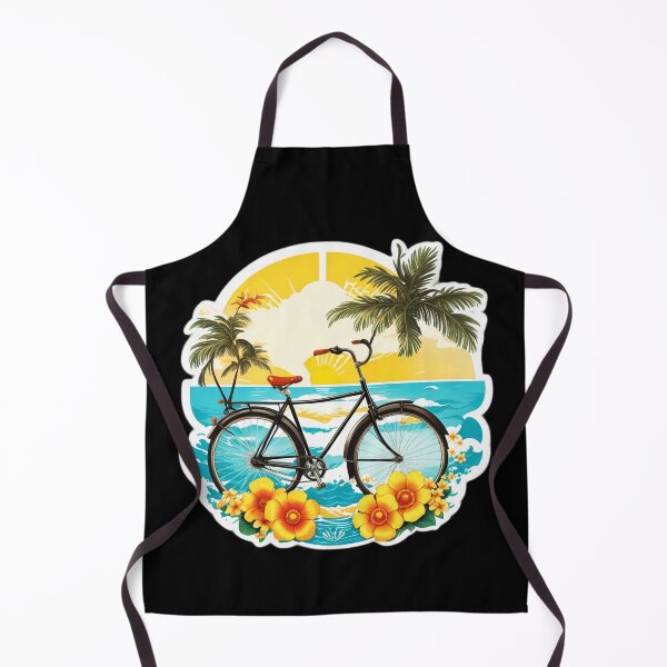 Item preview, Vintage Bicycle with Waves and Hawaiian Ochids designed and sold by NautiChic.
