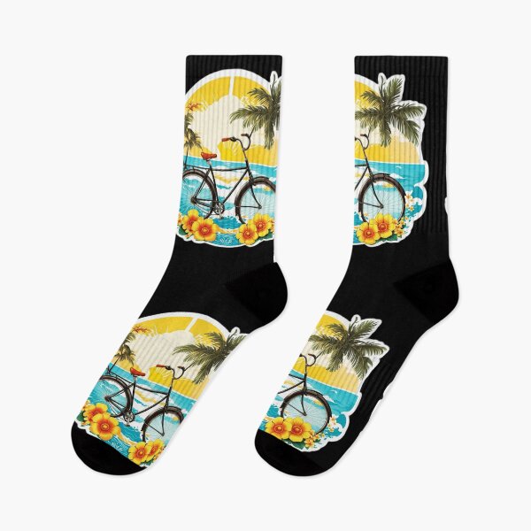 Item preview, Vintage Bicycle with Waves and Hawaiian Ochids designed and sold by NautiChic.