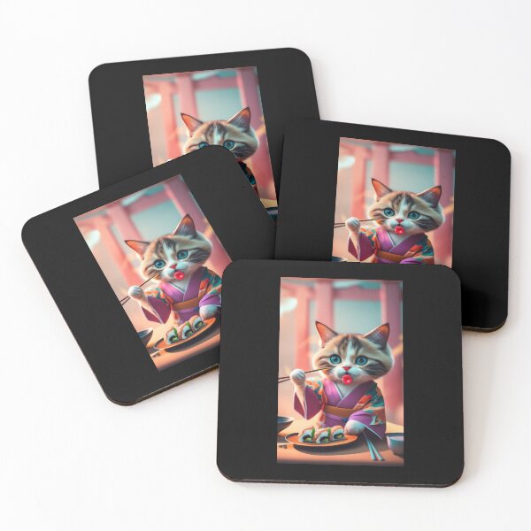 Item preview, biocolor cat eat sushi v33 designed and sold by FenwickDesign99.