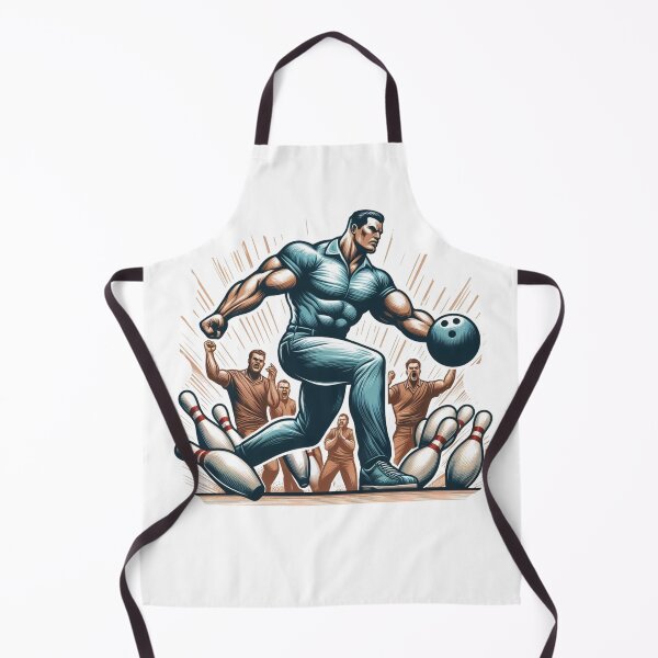 Item preview, A man playing bowling, achieving a strike, and the pins toppling down, with the crowd cheering in excitement. designed and sold by PaintMeWorld.