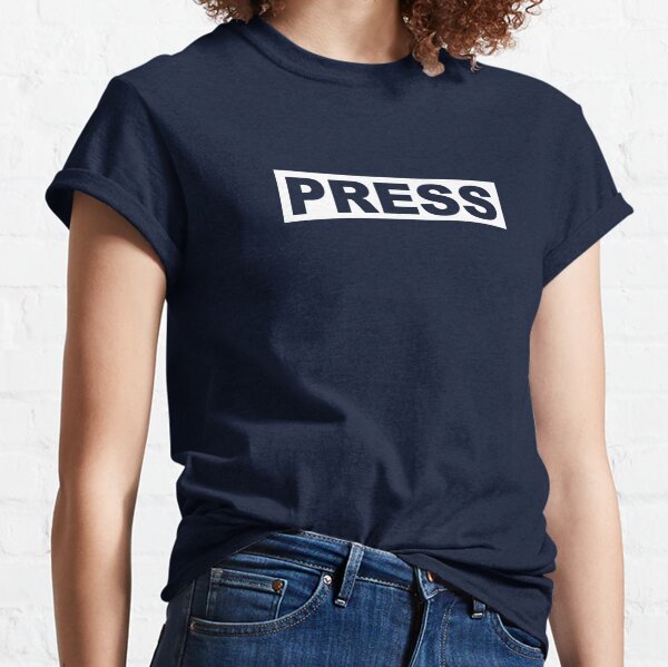 Item preview, Press Logo (Inspired by Palestinian Journalist Motaz Azaiza) designed and sold by WeSellMerch.