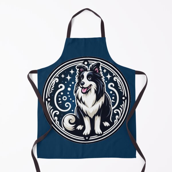 Item preview, Border Collie Black And White Herding Dog Illustration Starry Night designed and sold by CoffeeIsATrip.