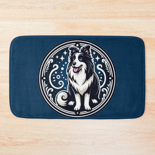 Item preview, Border Collie Black And White Herding Dog Illustration Starry Night designed and sold by CoffeeIsATrip.