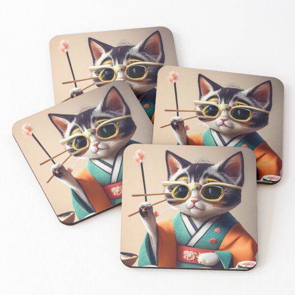Item preview, biocolor cat eat sushi v34 designed and sold by FenwickDesign99.