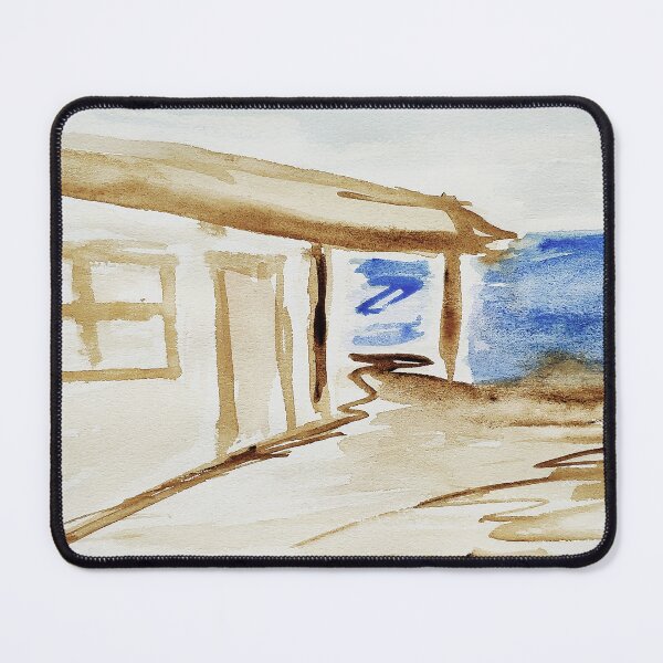 Artikelvorschau, Aquarell handgemaltes abstraktes Haus am Meer entworfen und verkauft von quinnstyle.