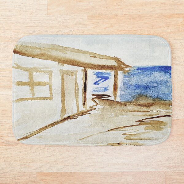 Item preview, Watercolor hand painted abstract seaside house designed and sold by quinnstyle.