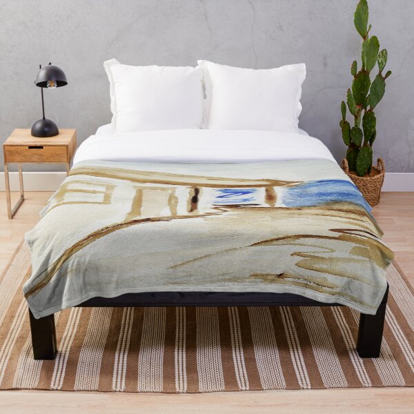 Item preview, Watercolor hand painted abstract seaside house designed and sold by quinnstyle.