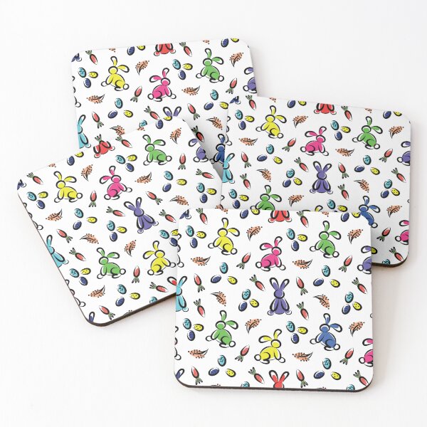 Item preview, Easter Pattern With Colorful Rabbits, Eggs And Carrots designed and sold by adamtepl.