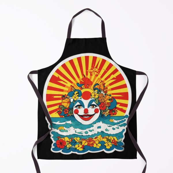Item preview, Happy Clown Over Beach Horizon with Ocean Waves and Orchids designed and sold by NautiChic.