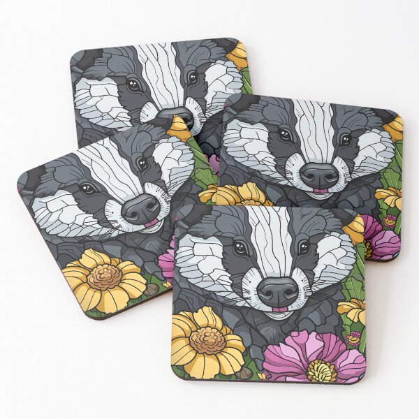 Item preview, Whimsical Badger Garden designed and sold by cute-animals99.