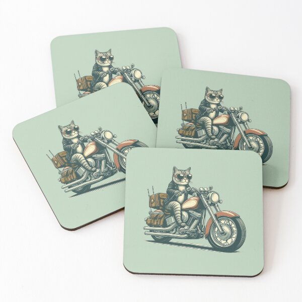 Item preview, Cool Cat Driving A Big Bike, Pet Lover and Motorcycle Rider Cat designed and sold by SnuggleSafari.