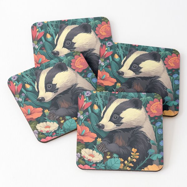 Item preview, Whimsical Badger Garden designed and sold by cute-animals99.