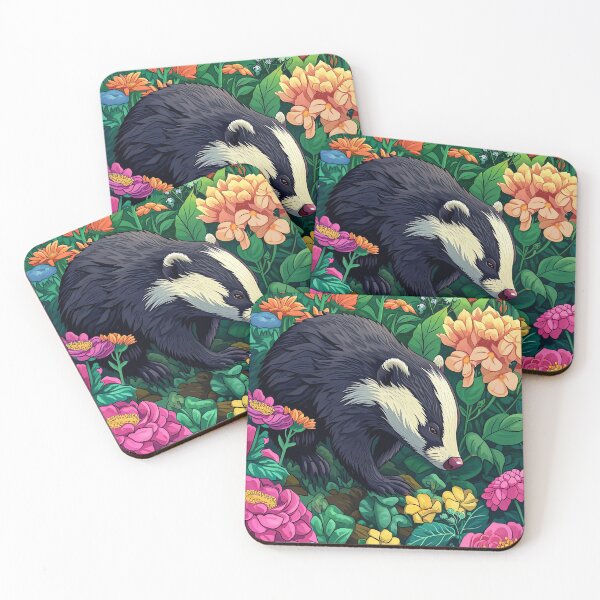 Item preview, Badgers Blooming Garden designed and sold by cute-animals99.