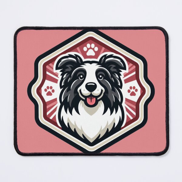 Item preview, Border Collie Black And White Herding Dog Illustration Paw Prints designed and sold by CoffeeIsATrip.