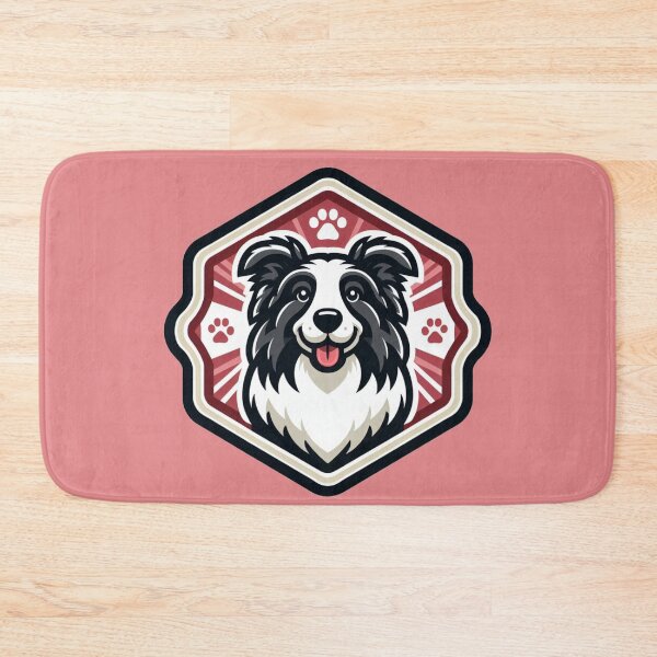 Item preview, Border Collie Black And White Herding Dog Illustration Paw Prints designed and sold by CoffeeIsATrip.